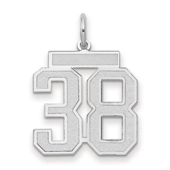 14k White Gold Jersey Collection Medium Number 38 Pendant